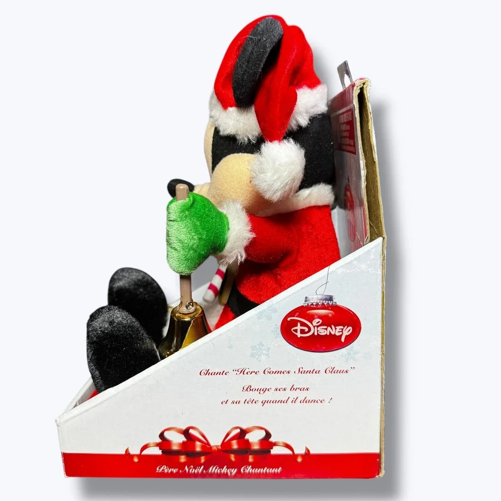 Disney Gemmy Animated Singing Santa Mickey Mouse Christmas Plush NEW 2010